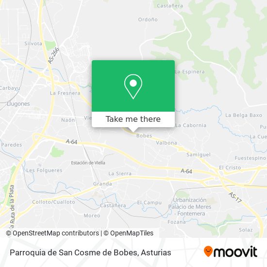 Parroquia de San Cosme de Bobes map