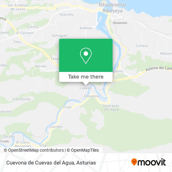 Cuevona de Cuevas del Agua map