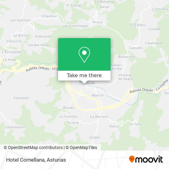 Hotel Cornellana map