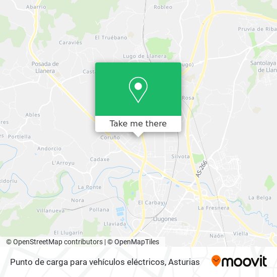 Punto de carga para vehículos eléctricos map