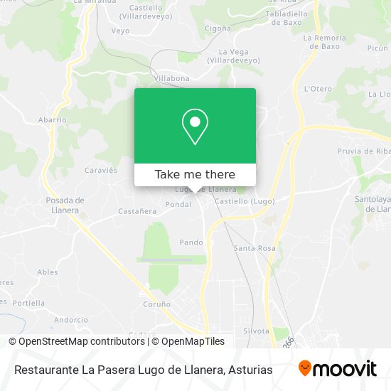 mapa Restaurante La Pasera Lugo de Llanera