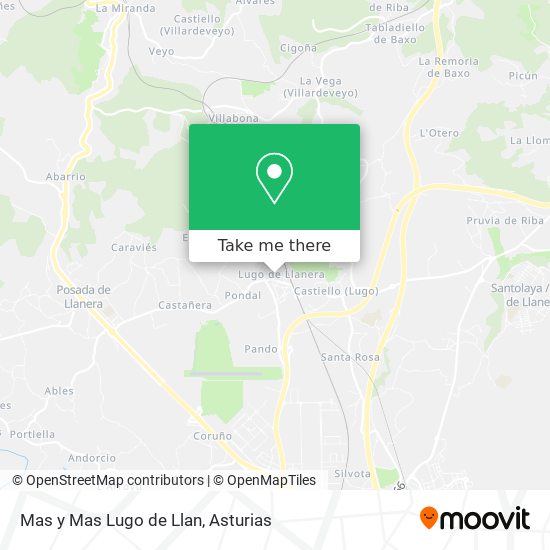 mapa Mas y Mas Lugo de Llan