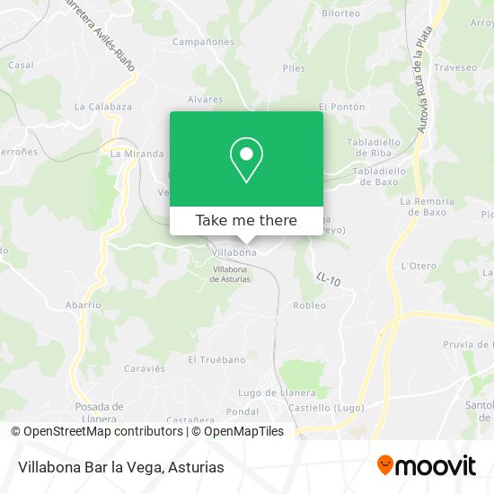 Villabona Bar la Vega map