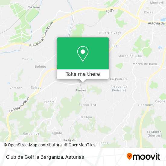 Club de Golf la Barganiza map