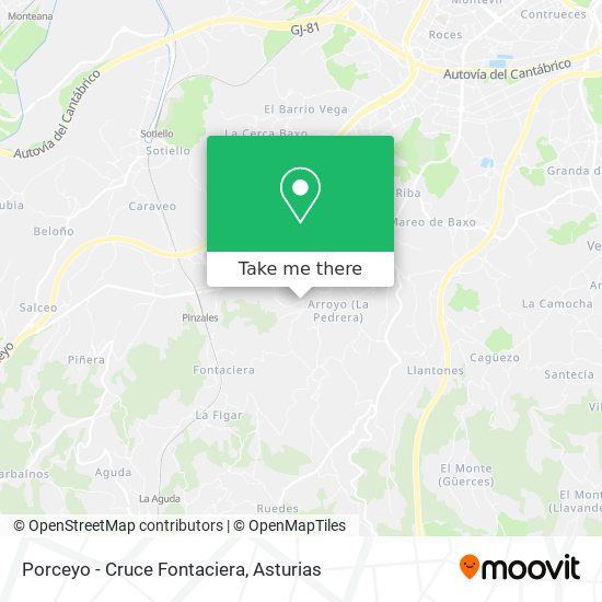 Porceyo - Cruce Fontaciera map