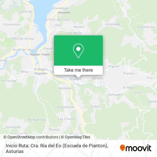 Inicio Ruta: Cra. Ria del Eo (Escuela de Pianton) map