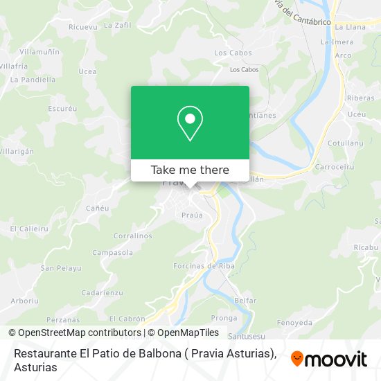 mapa Restaurante El Patio de Balbona ( Pravia Asturias)