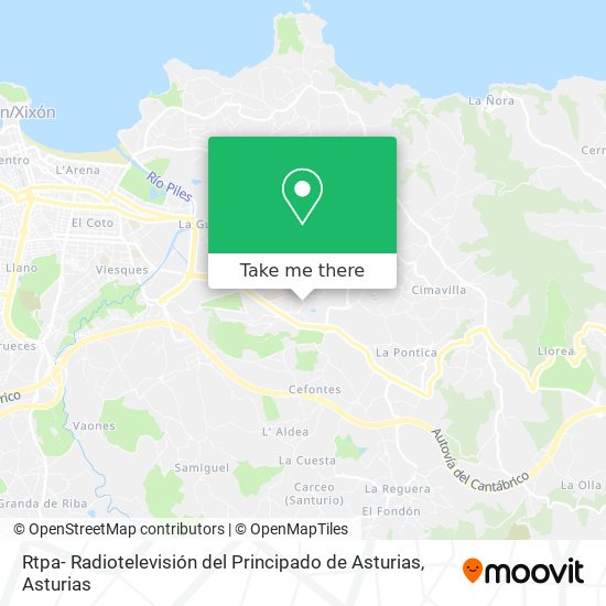 Rtpa- Radiotelevisión del Principado de Asturias map