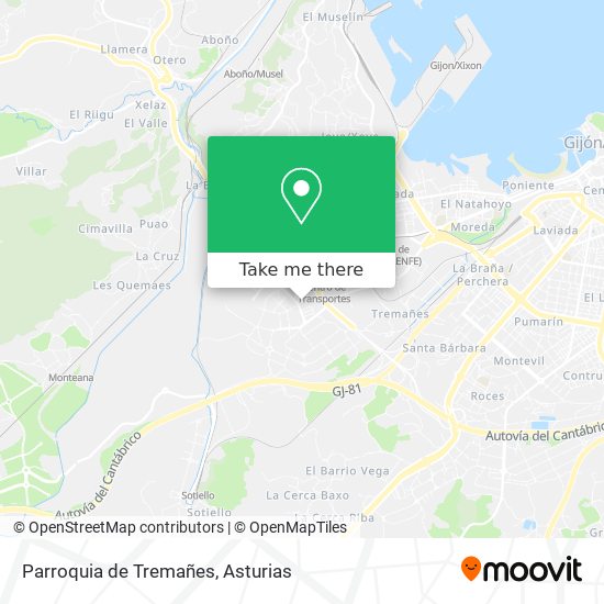 Parroquia de Tremañes map