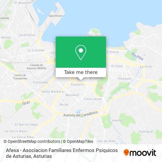 Afesa - Asociacion Familiares Enfermos Psiquicos de Asturias map