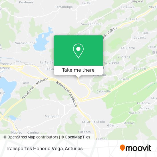 Transportes Honorio Vega map