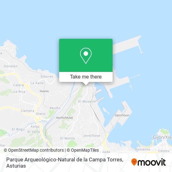 Parque Arqueológico-Natural de la Campa Torres map