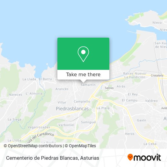 mapa Cementerio de Piedras Blancas