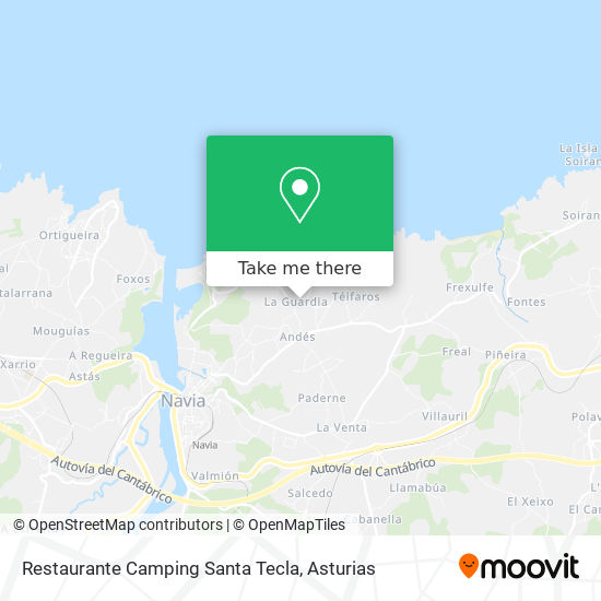 Restaurante Camping Santa Tecla map