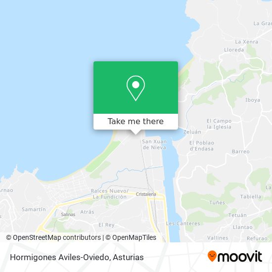 Hormigones Aviles-Oviedo map