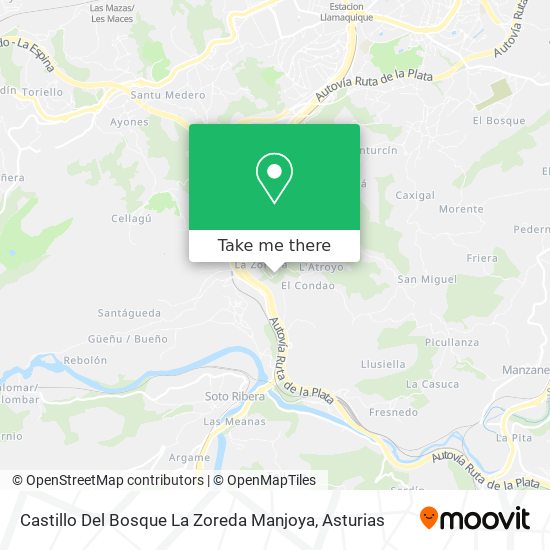 Castillo Del Bosque La Zoreda Manjoya map
