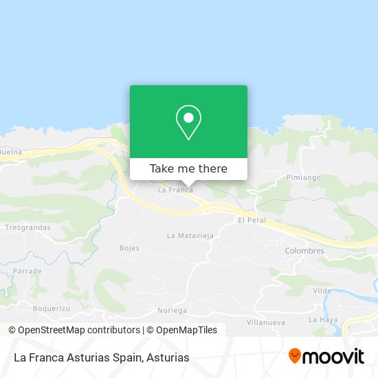 mapa La Franca Asturias Spain