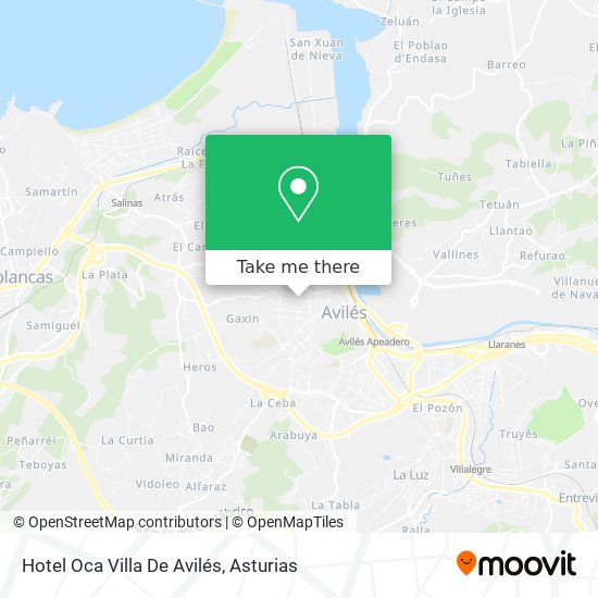 Hotel Oca Villa De Avilés map