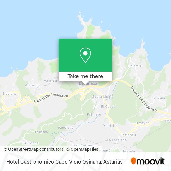 Hotel Gastronómico Cabo Vidío Oviñana map