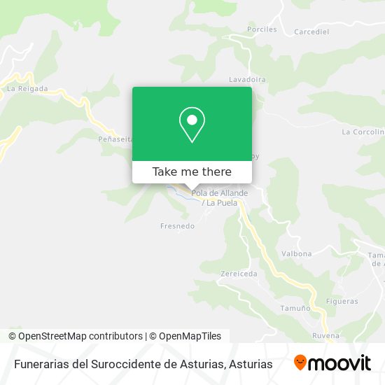 mapa Funerarias del Suroccidente de Asturias