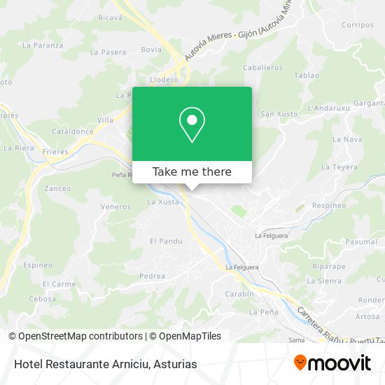 Hotel Restaurante Arniciu map