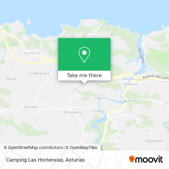 mapa Camping Las Hortensias