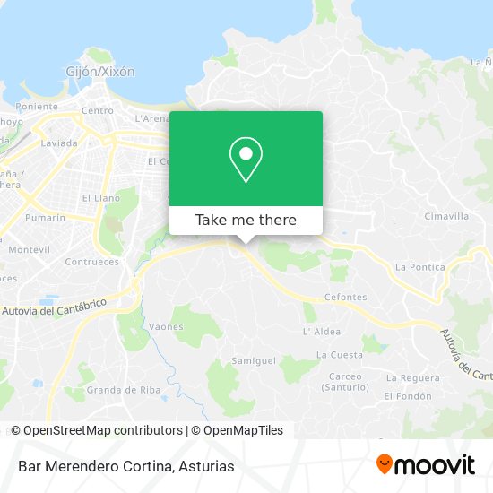Bar Merendero Cortina map