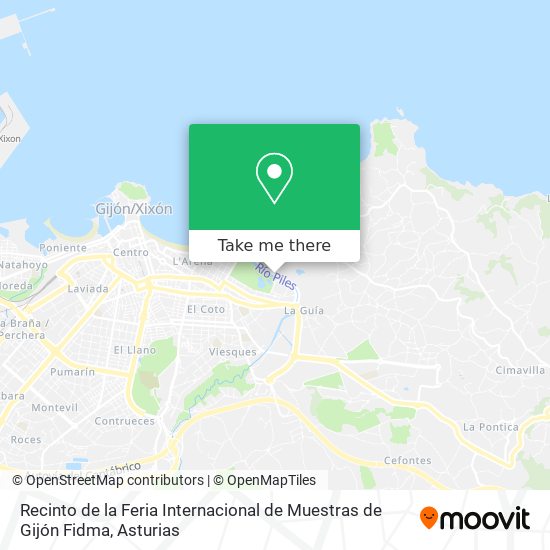 Recinto de la Feria Internacional de Muestras de Gijón Fidma map