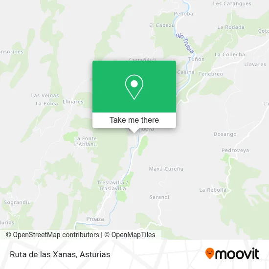 Ruta de las Xanas map
