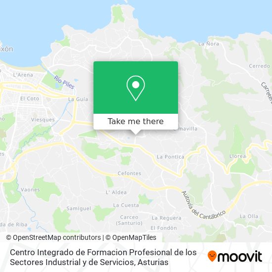 mapa Centro Integrado de Formacion Profesional de los Sectores Industrial y de Servicios