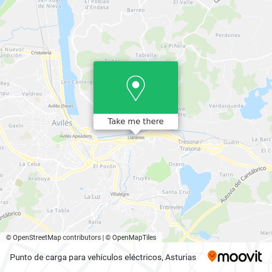 Punto de carga para vehículos eléctricos map