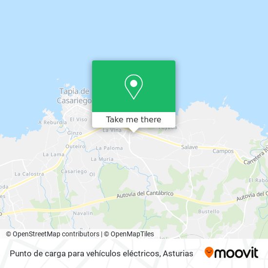 mapa Punto de carga para vehículos eléctricos