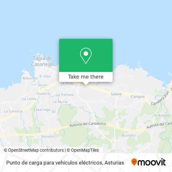 mapa Punto de carga para vehículos eléctricos