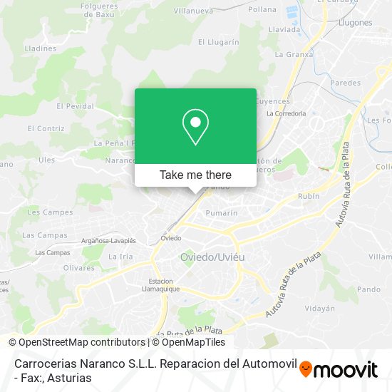 Carrocerias Naranco S.L.L. Reparacion del Automovil - Fax: map