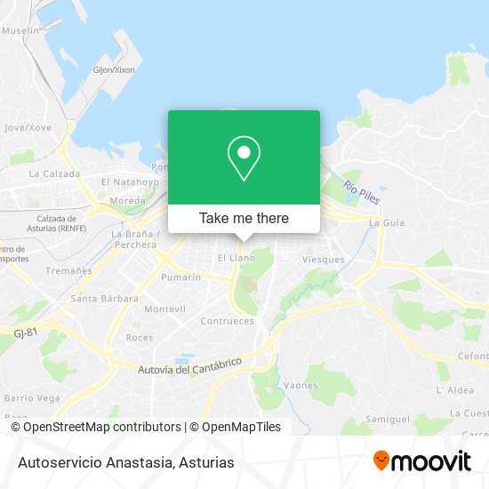 Autoservicio Anastasia map