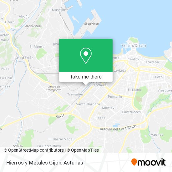 Hierros y Metales Gijon map