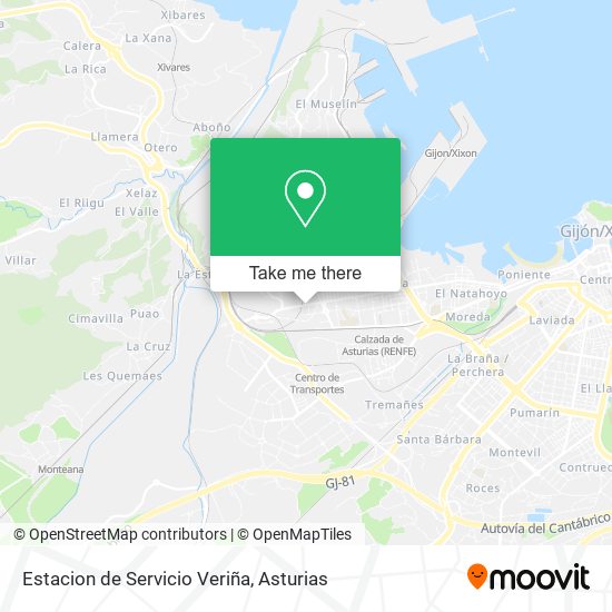 mapa Estacion de Servicio Veriña