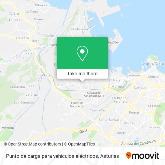 Punto de carga para vehículos eléctricos map