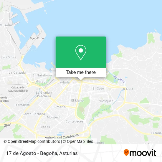 17 de Agosto - Begoña map