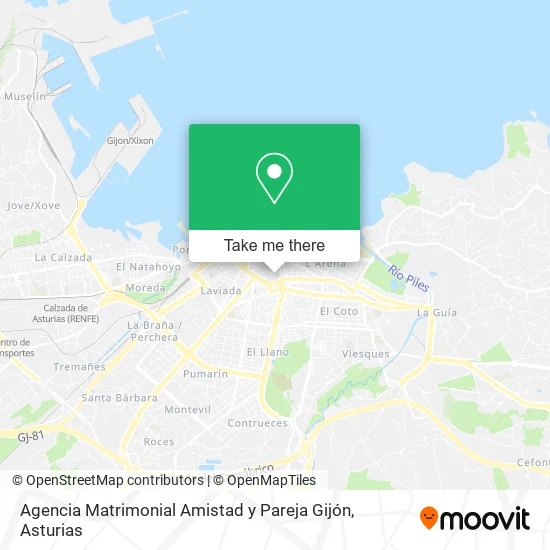 Agencia Matrimonial Amistad y Pareja Gijón map