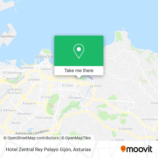 Hotel Zentral Rey Pelayo Gijón map