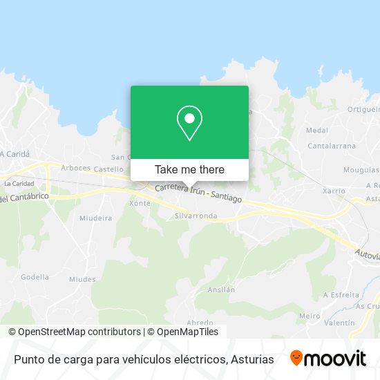 Punto de carga para vehículos eléctricos map