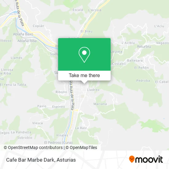 mapa Cafe Bar Marbe Dark