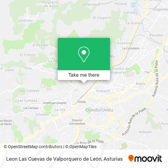 Leon Las Cuevas de Valporquero de León map