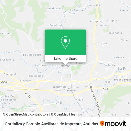 mapa Gordaliza y Corripio Auxiliares de Imprenta