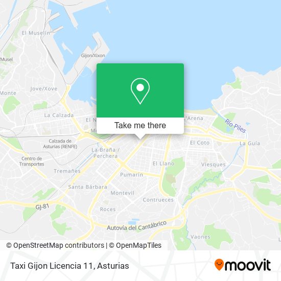 Taxi Gijon Licencia 11 map