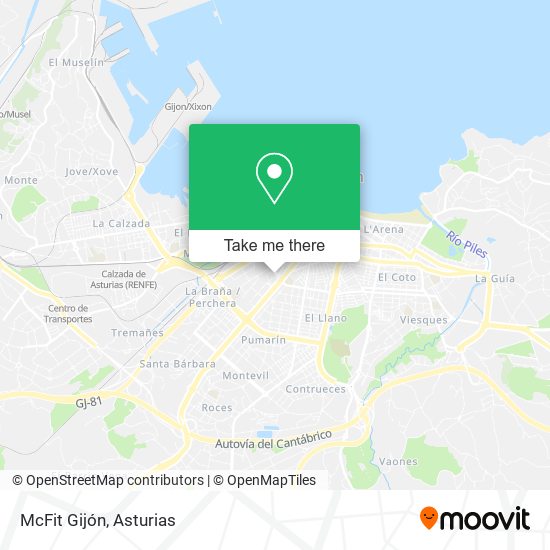 mapa McFit Gijón