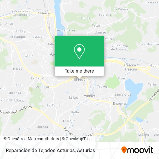 Reparación de Tejados Asturias map