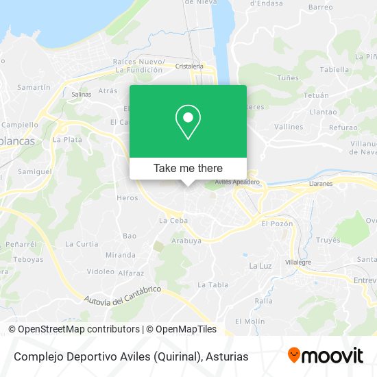 mapa Complejo Deportivo Aviles (Quirinal)