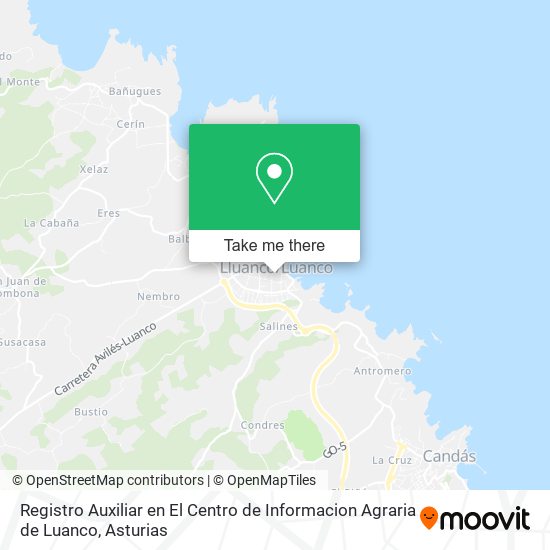 Registro Auxiliar en El Centro de Informacion Agraria de Luanco map